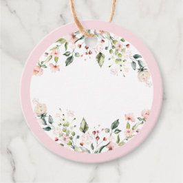 Pink-florale Mimosa-Bar-Juice-Tags für Handschrift Geschenkanhänger