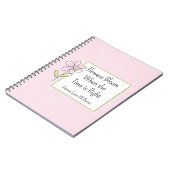 Pink floraler inspirierender Zitat Mit Monogramm Notizblock (Linke Seite)
