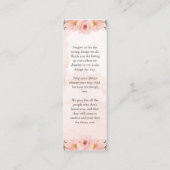 Pink-florales Gedenkgebet Custom Card Lesezeichen Telefonnummerkarte (Rückseite)