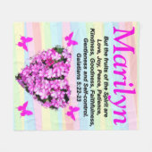 PINK FLORALFRÜCHTE DES SPIRITT CUSTOM BLANKET FLEECEDECKE (Vorderseite (Horizontal))