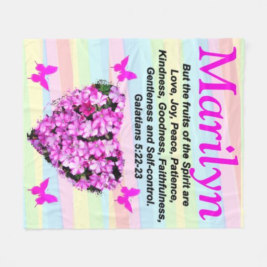 PINK FLORALFRÜCHTE DES SPIRITT CUSTOM BLANKET FLEECEDECKE (Vorderseite (Horizontal))