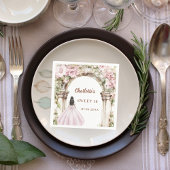 Pink florals arch dress Sweet 16 Serviette