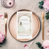 Pink florals arch green dress birthday luncheon serviette