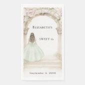 Pink florals arch green dress Sweet 16 Serviette (Vorderseite)