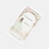 Pink florals arch green dress Sweet 16 Serviette (Ecke)