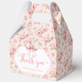 Pink Florals Bow Es ist ein Mädchen Baby Dusche Vi Geschenkschachtel