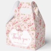 Pink Florals Bow Es ist ein Mädchen Baby Dusche Vi Geschenkschachtel (Rückseite)