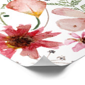 Pink Florals Brautparty Begrüßungszeichen Poster (Ecke)