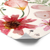 Pink Florals Brautparty Begrüßungszeichen Poster (Ecke)