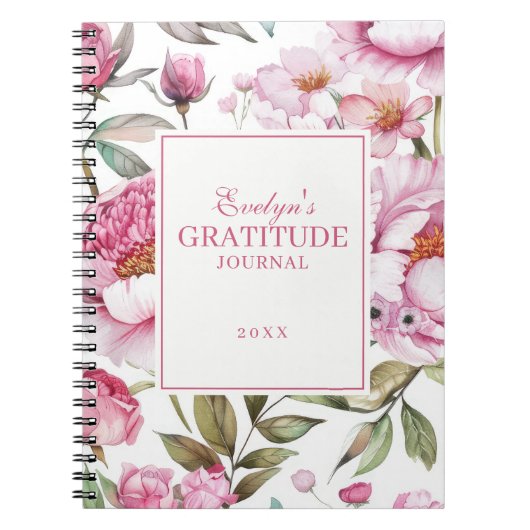 Pink Florals Dankesblatt Notizblock (Vorderseite)