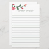 Pink Florals Linde Briefpapier (Vorne/Hinten)