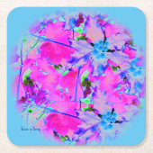 Pink Florals Paper Untersetzer (Vorderseite)