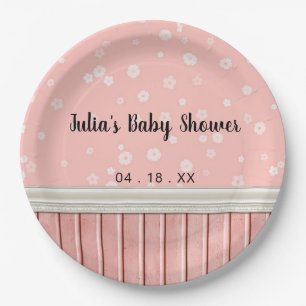 Pink Florals Pappteller
