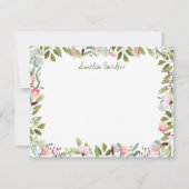 Pink Florals Personalisiert flatter Hinweis Mitteilungskarte (Vorderseite)