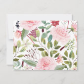 Pink Florals Personalisiert flatter Hinweis Mitteilungskarte (Rückseite)