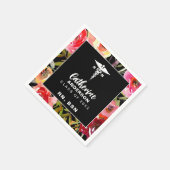 Pink Florals RN BSN Nurse Serviette (Ecke)