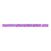 Pink Florals Wide Satin Ribbon Satinband (Vorderseite)