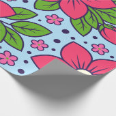 Pink Florals with Bold Petals and Green Leaves Geschenkpapier (Ecke)