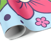 Pink Florals with Bold Petals and Green Leaves Geschenkpapier (Rolleneckpunkt)