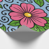 Pink Florals with Green Leaves and Curved Details Geschenkpapier (Ecke)