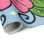 Pink Florals with Green Leaves and Curved Details Geschenkpapier (Rolleneckpunkt)