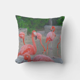 Pink Florida Flamingos Watercolor Kissen