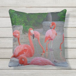 Pink Florida Flamingos Watercolor Kissen