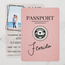 Pink Florida Passport Save the Date