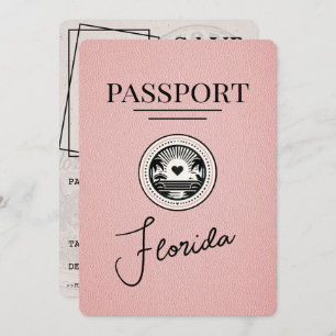 Pink Florida Passport Save the Date