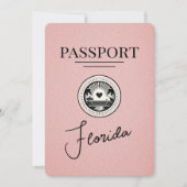 Pink Florida Reisepass Save The Date (Vorderseite)
