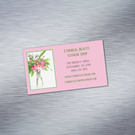 Pink Florist Magnetische Visitenkarte (Beispiel)