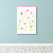 Pink Flossenwand Art Verschiedene Größenvarianten Leinwanddruck (Insitu (Holzboden))