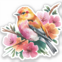 Pink Flower Bird