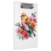 Pink Flower Bird Klemmbrett (Rechts)