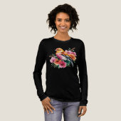 Pink Flower Bird Tri-Blend Shirt (Volle Vorderseite)