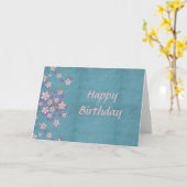 Pink Flower Birthday Card Karte (Gelbe Blume)