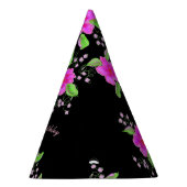 Pink Flower Black Paper Party Hat Partyhütchen (Rechts)
