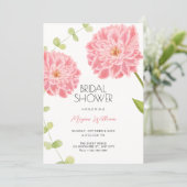 Pink flower bloom bridal shower  einladung (Stehend Vorderseite)