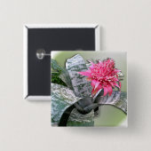 Pink Flower Bromeliad Button (Vorne & Hinten)