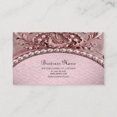 Pink Flower Business Card Visitenkarte (Rückseite)