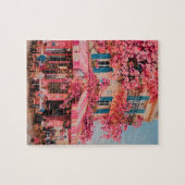 Pink Flower Café Puzzle–Blooming Paradise in Pink Puzzle (Horizontal)