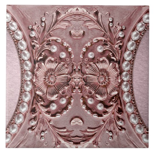 Pink Flower Ceramic Tile Fliese (Vorderseite)