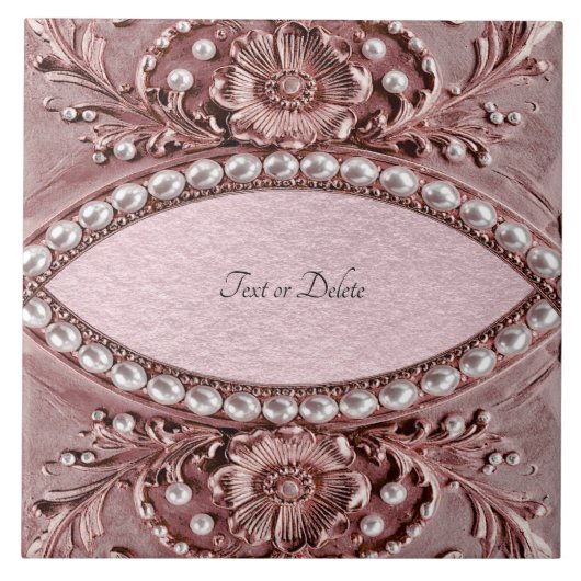Pink Flower Ceramic Tile Fliese (Vorderseite)