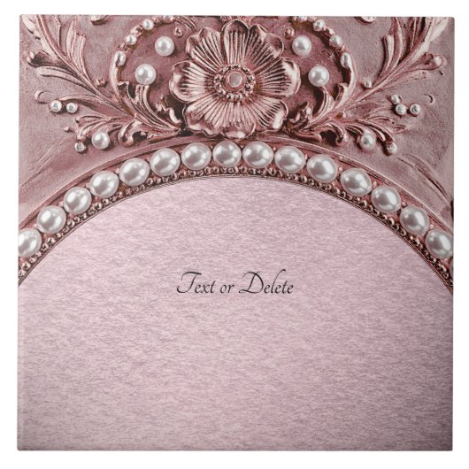 Pink Flower Ceramic Tile Fliese (Vorderseite)