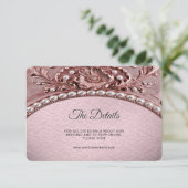 Pink Flower Detail Begleitkarte (Stehend Vorderseite)