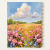 Pink Flower Field Landscape Painting Planer (Rückseite)