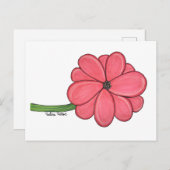 Pink Flower Full Postkarte (Vorne/Hinten)