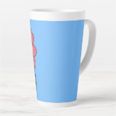 Pink Flower Full with Blue background Milchtasse (Rechte Ecke)