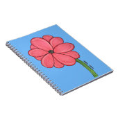 Pink Flower Full with Blue background Notizblock (Rechte Seite)