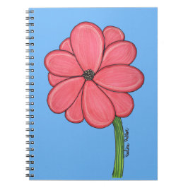 Pink Flower Full with Blue background Notizblock